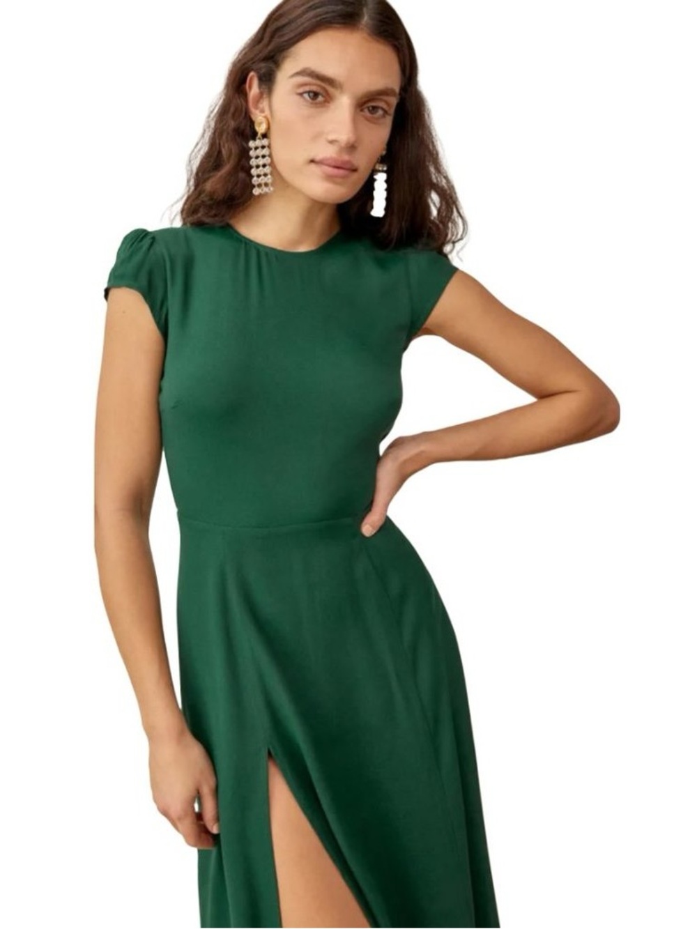 Reformation Forest Green Midi Dress